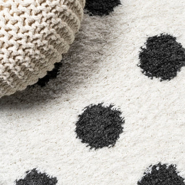 Pere Modern Charcoal Dot Shag Area Rug